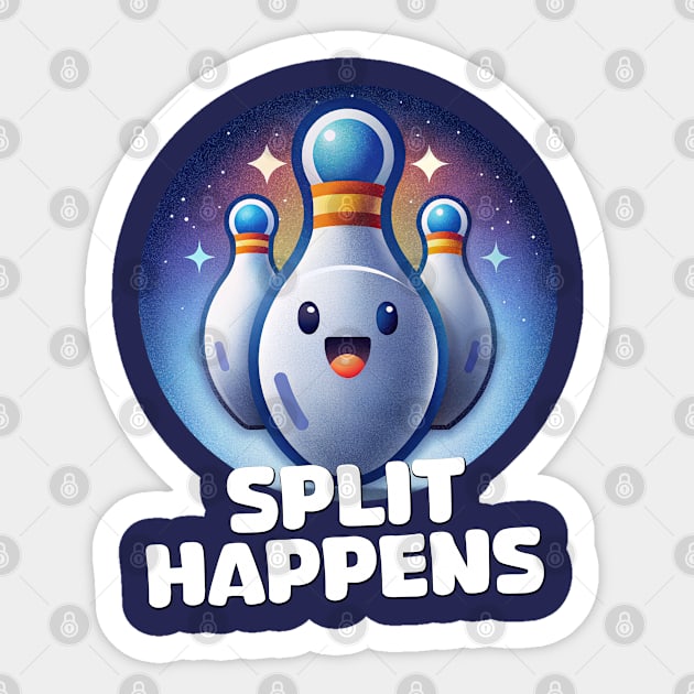 Split Happens Funny Bowling Sticker by hippohost